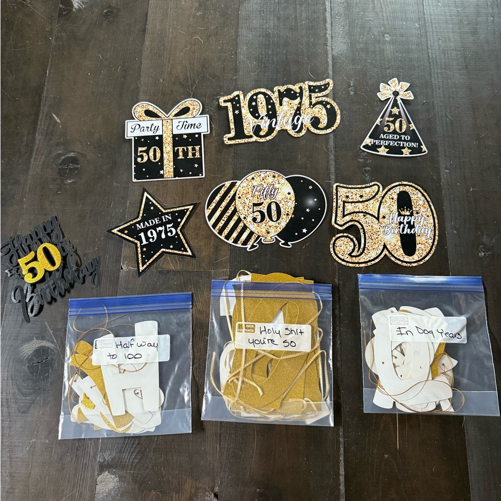Gold and Black 50th Birthday Party Decorations